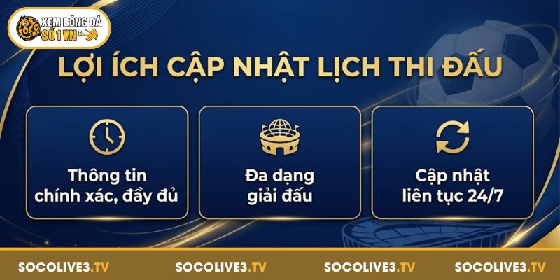 Những lợi ích khi cập nhật lịch thi đấu trên Socolive
